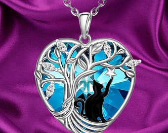 Cat Mom Necklace for Women Sterling Silver