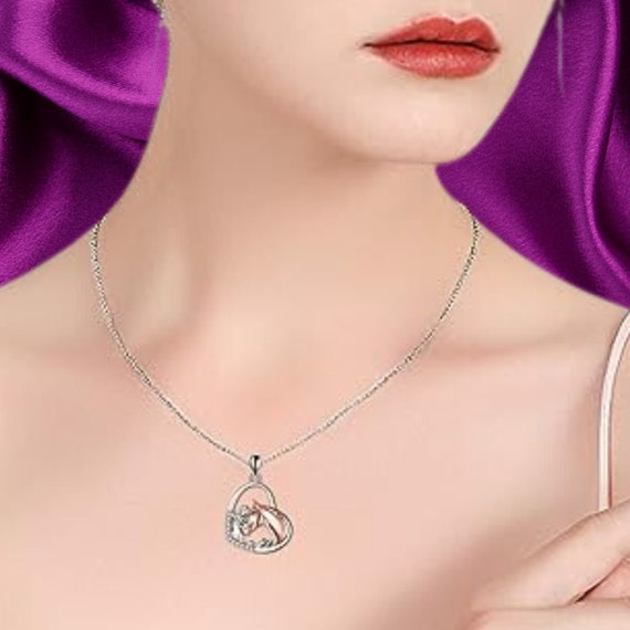 Collana Con Ciondolo Cavallo In Argento 925 Per Donne E Ragazze, Gioiello Elegante E Ipoallergenico Con Catena A O