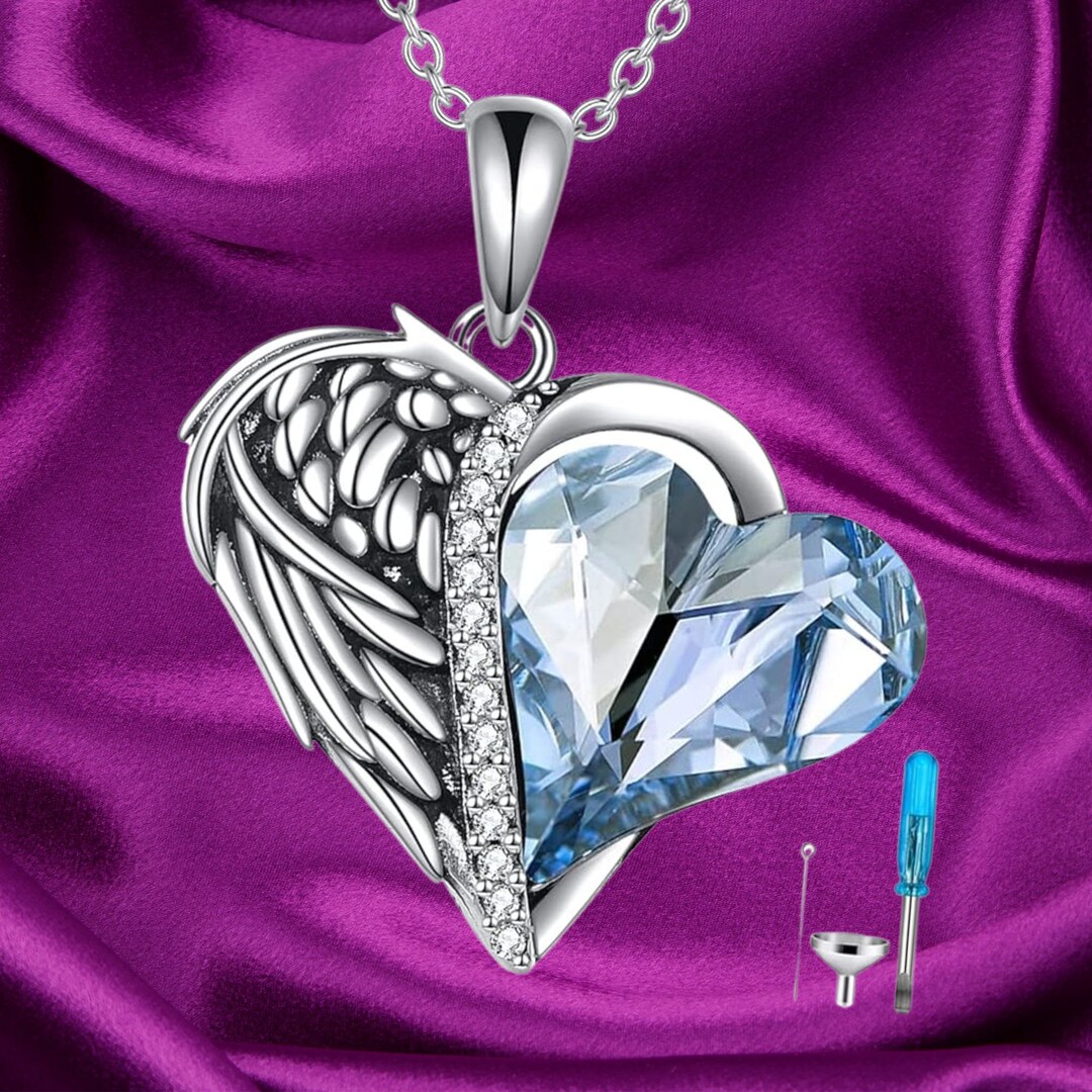 Urn Necklace for Ashes Sterling Silver Cremation Jewelry for Ashes Urns