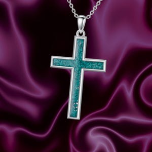 Jesus Cross turquoise ketting voor vrouwen 925 sterlingzilveren sieraden Cadeaus voor vrouwen