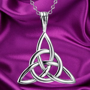 925 Sterling Silver Good Luck Irish Celtic Knot Triangle Pendant Necklaces, Rolo Chain 18 inches