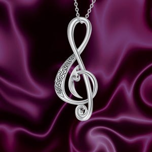 Muzieknoot ketting 925 sterlingzilver solsleutel ketting piano muzieknoot sieraden voor vrouwen