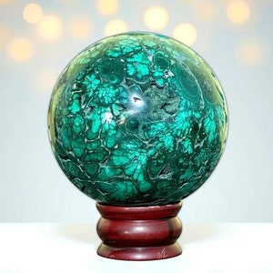 125MM Geodes Malachite Sphere | Large Gemstone | Healing Crystal | Healing & Decor | Sphere Ball