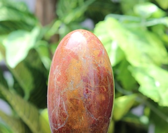 155MM X 80MM Beautiful Red Jasper Lingam | Healing Quartz Crystal | Meditation India Shiva Lingam