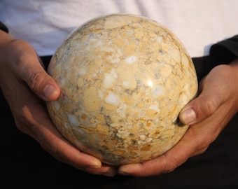 160MM Natural Large Cobra Jasper Healing Crystal Garden Decoration | Spirit Power Aura Sphere Ball