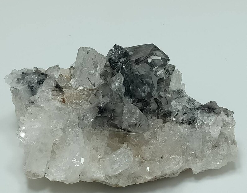 Single beautiful brookite included Quartz Crystals bunch on matrix 306 grams