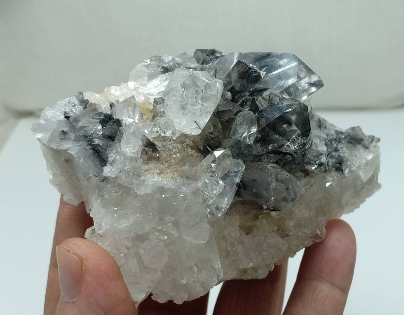 Single beautiful brookite included Quartz Crystals bunch on matrix 306 grams