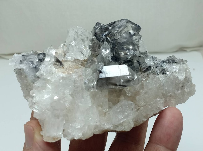 Single beautiful brookite included Quartz Crystals bunch on matrix 306 grams