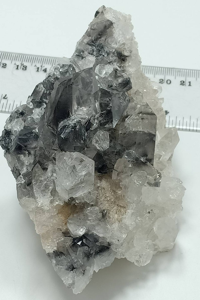 Single beautiful brookite included Quartz Crystals bunch on matrix 306 grams