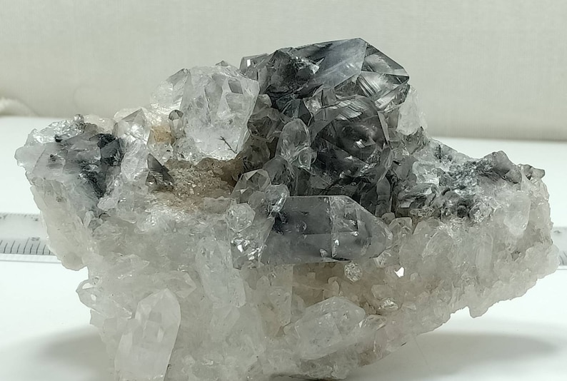 Single beautiful brookite included Quartz Crystals bunch on matrix 306 grams