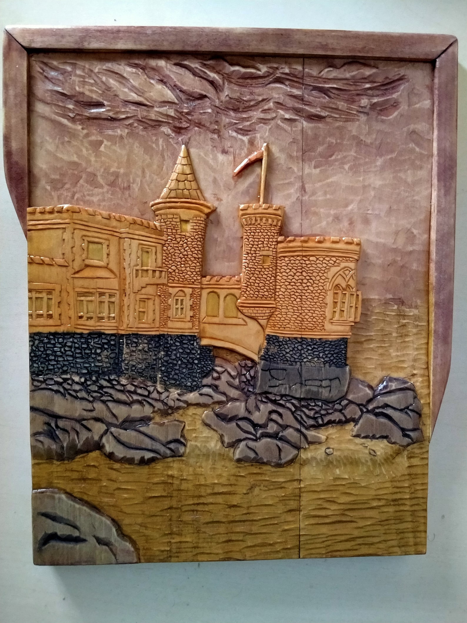 Wood Painting Original Art Panel made of natural solid wood Etsy