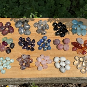 Natural Beginners Crystal Kit, Authentic Crystal Tumbled Stone, Clear Quartz/Rose Quartz/Obsidian/Amethyst/Labradorite/Fluorite etc.