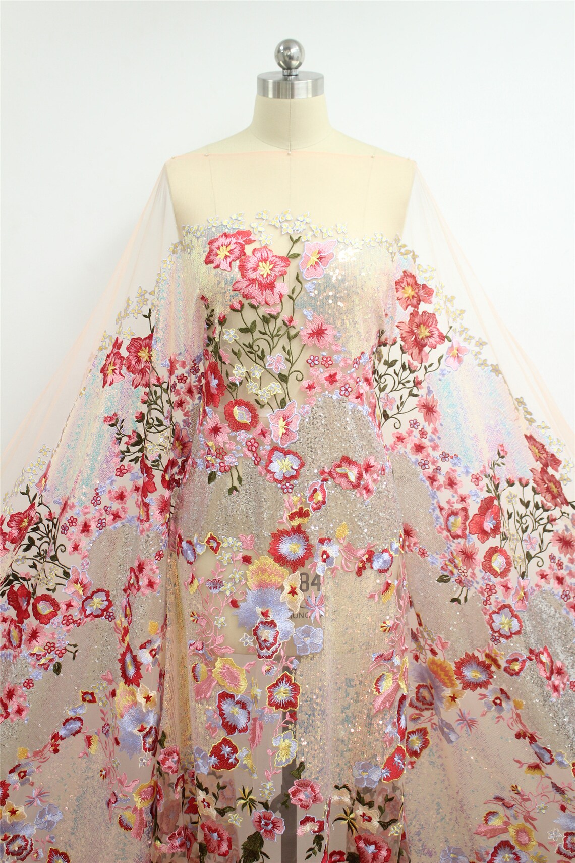 Beautiful Prom Gown Lace Fabric Fashion Floral Lace Fabric Etsy