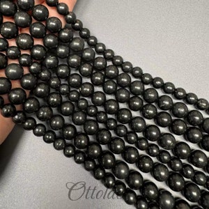 Collana In Shungite 12mm E Lega Metallica - Collane Shungite - Gioielli Shungite - Shungite - Foto 5