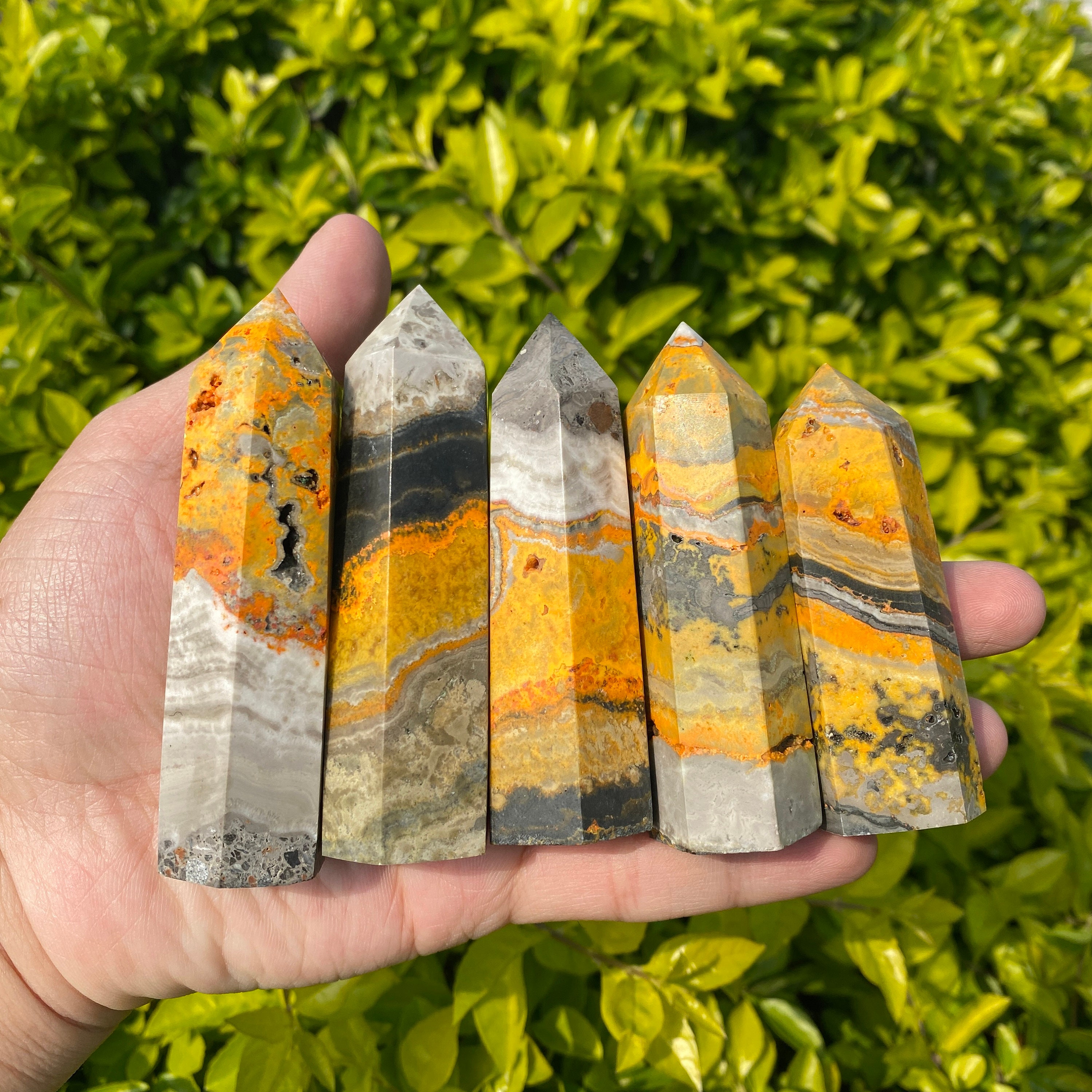 Bumblebee Jasper Tower/ Point Bright Colored Bumblebee Jasper High Quality Bumble Bee Jasper Indonesia Bumblebee Jasper Tower/ Point Bright Colored Bumblebee Jasper High Quality Bumble Bee Jasper Indonesia