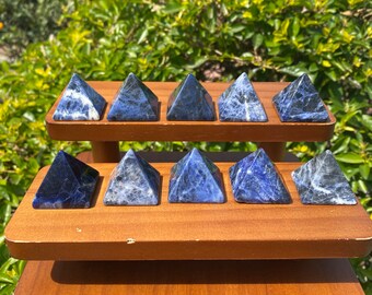 Sodalite Pyramid, Gemstone Pyramid, Crystal Carving, Meditation Crystal, Home Decor