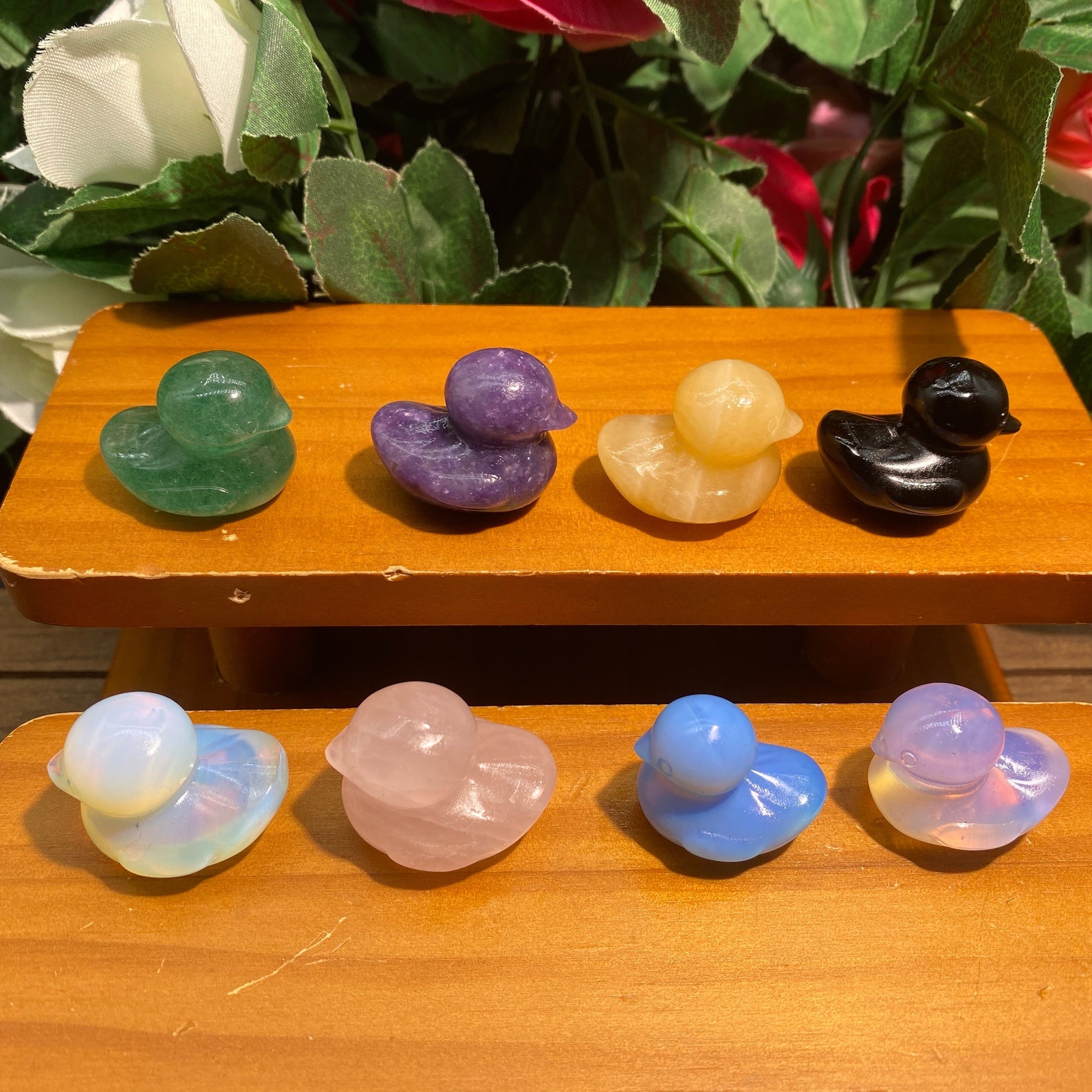 Mini Crystal Duck Hand Carved Gemstone Duck Decor Crystal Etsy