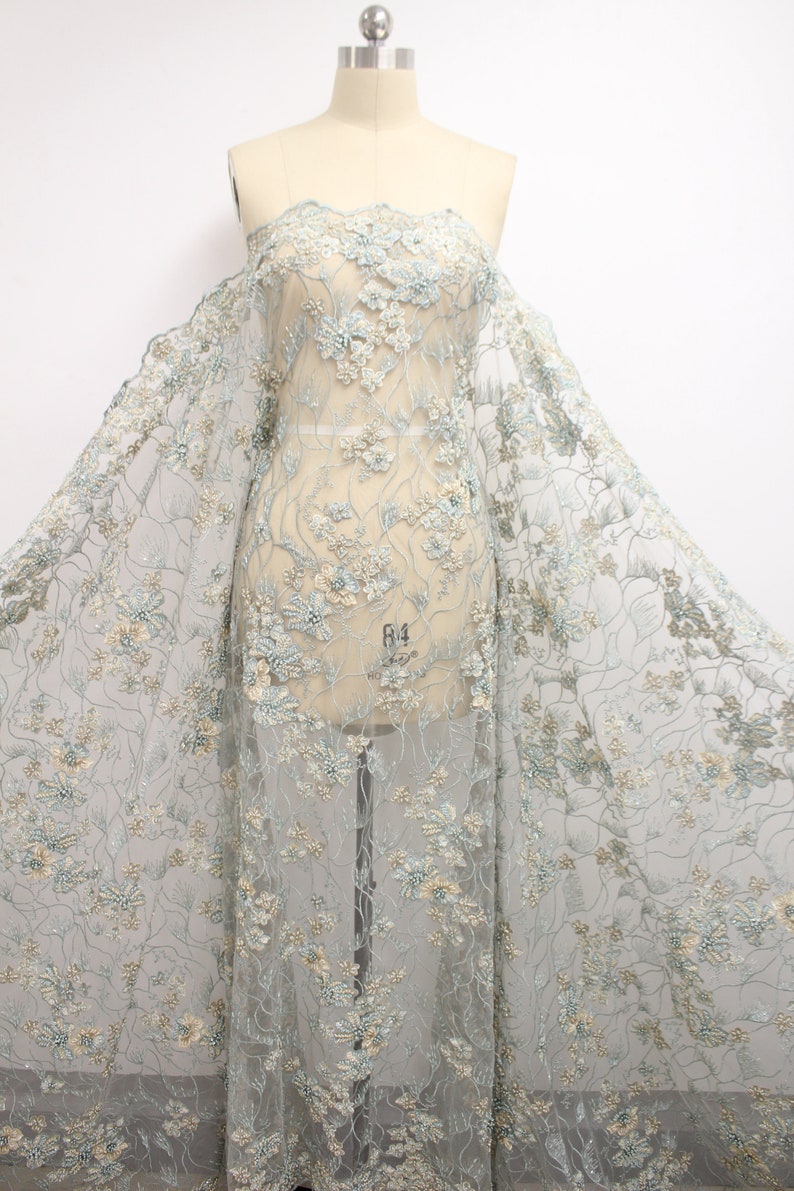 Evening Dress Lace Fabric Beaded Lace Fabric Floral Lace Etsy