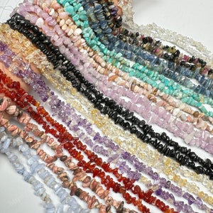 70 Kinds of Natural Gemstone Chip Beads, Crystal Freeform Chip Nugget Beads, DIY Jewelry Making Bracelet Necklace, Healing Crystal