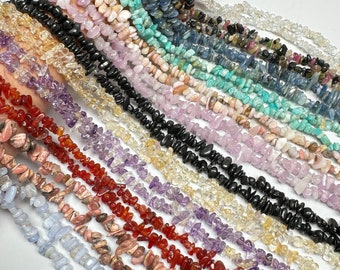70 tipos de cuentas de chips de piedras preciosas naturales, cuentas de pepitas de chips de forma libre de cristal, collar de pulsera para hacer joyas de bricolaje, cristal curativo