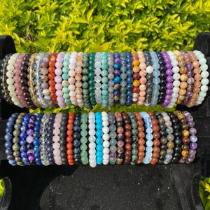 8 mm ädelstensrunda pärlarmband: Handgjort kristallstapelarmband