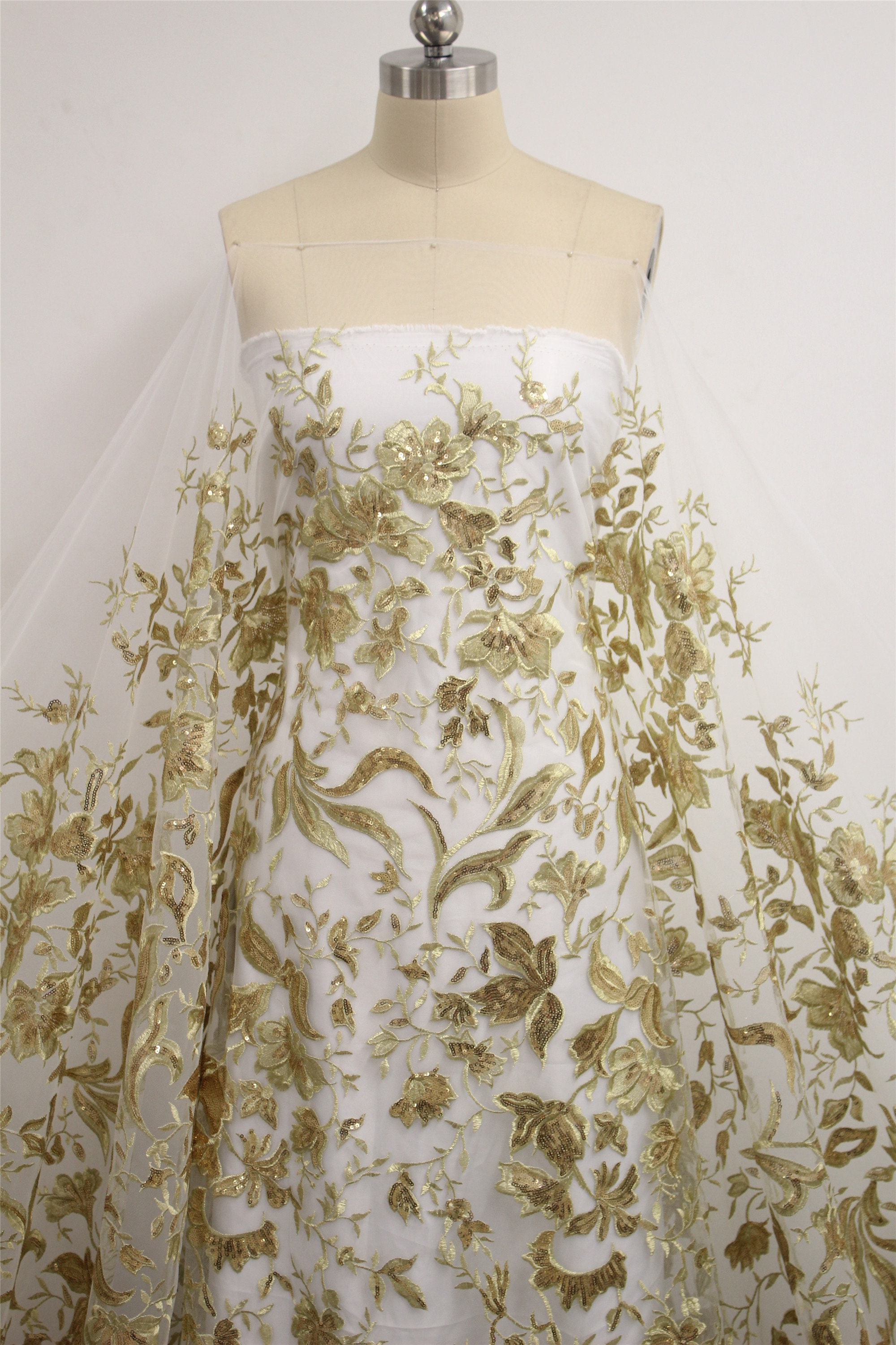 Evening Dress Lace Fabric Exquisite Leaf Lace Etsy