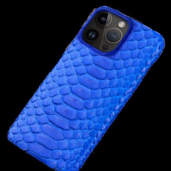 Genuine Python Leather Case For IPhone 16/17 Pro Max – Snake Belly Skin – Handmade
