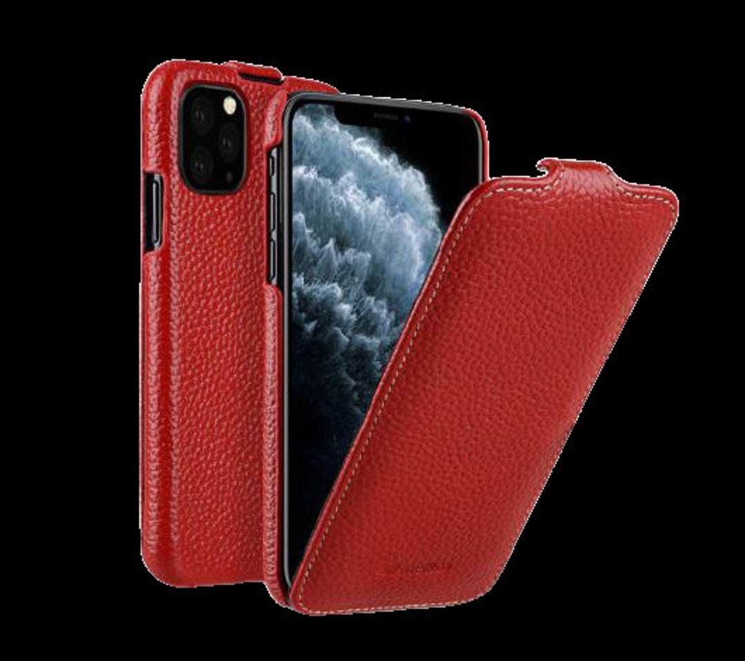 LUCRIN Custom Wallet Case for iPhone 11 Pro Max - Red - Smooth Leather