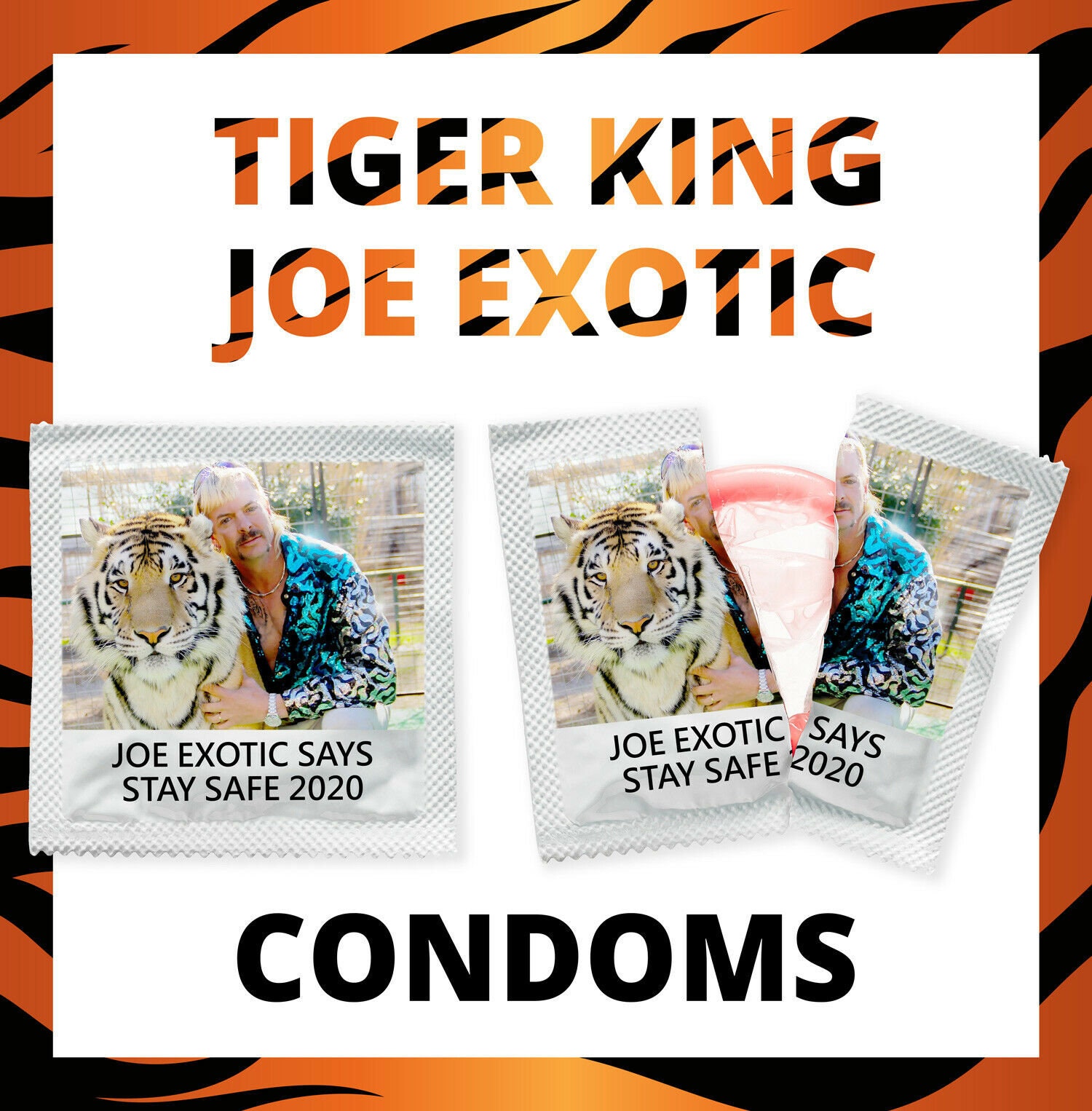 3 Joe Exotic CONDOMS Tiger King Gift Secret Santa Xmas Funny Etsy