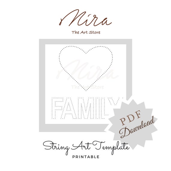 Family String Art Template A4 Size Digital Pattern for DIY | Etsy