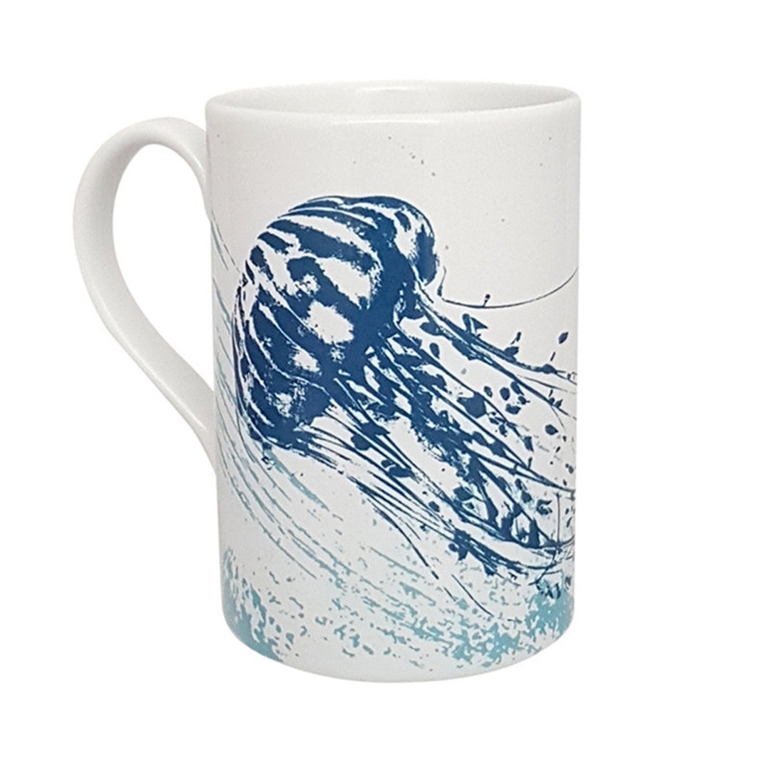 Jellyfish Coffee Mug Jellyfish Porcelain Coffee Mug Seaside Coffee Mug