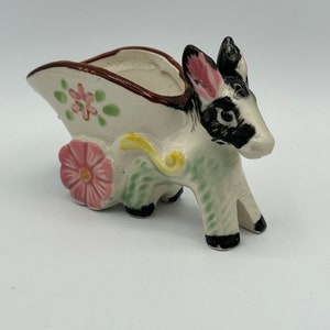 Vintage Donkey And Cart Mini Planter