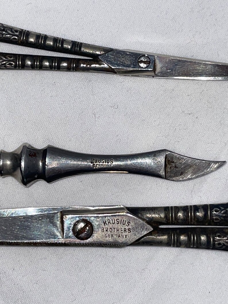 Vintage Krusius Germany Nail Scissors Cutical Manicure Set Etsy