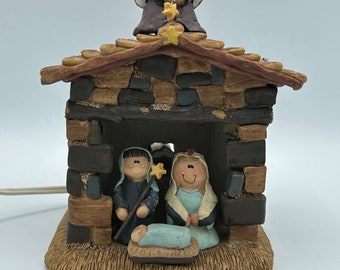 Vintage Ceramic Light Up Nativity