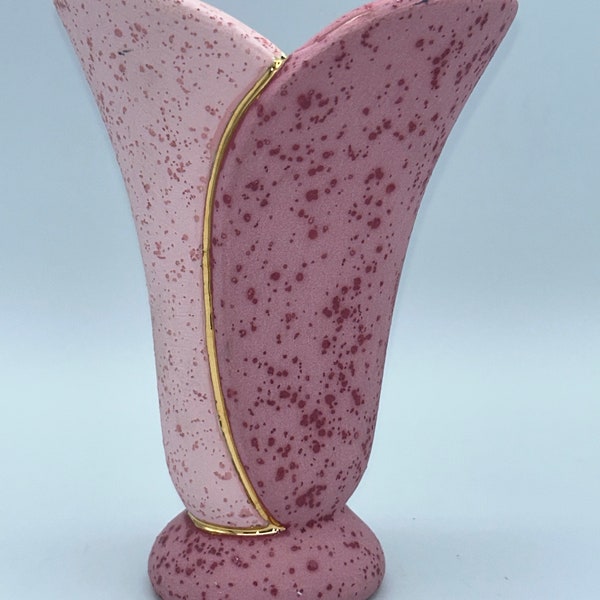 Vintage Pink Tulip Ceramic Vase