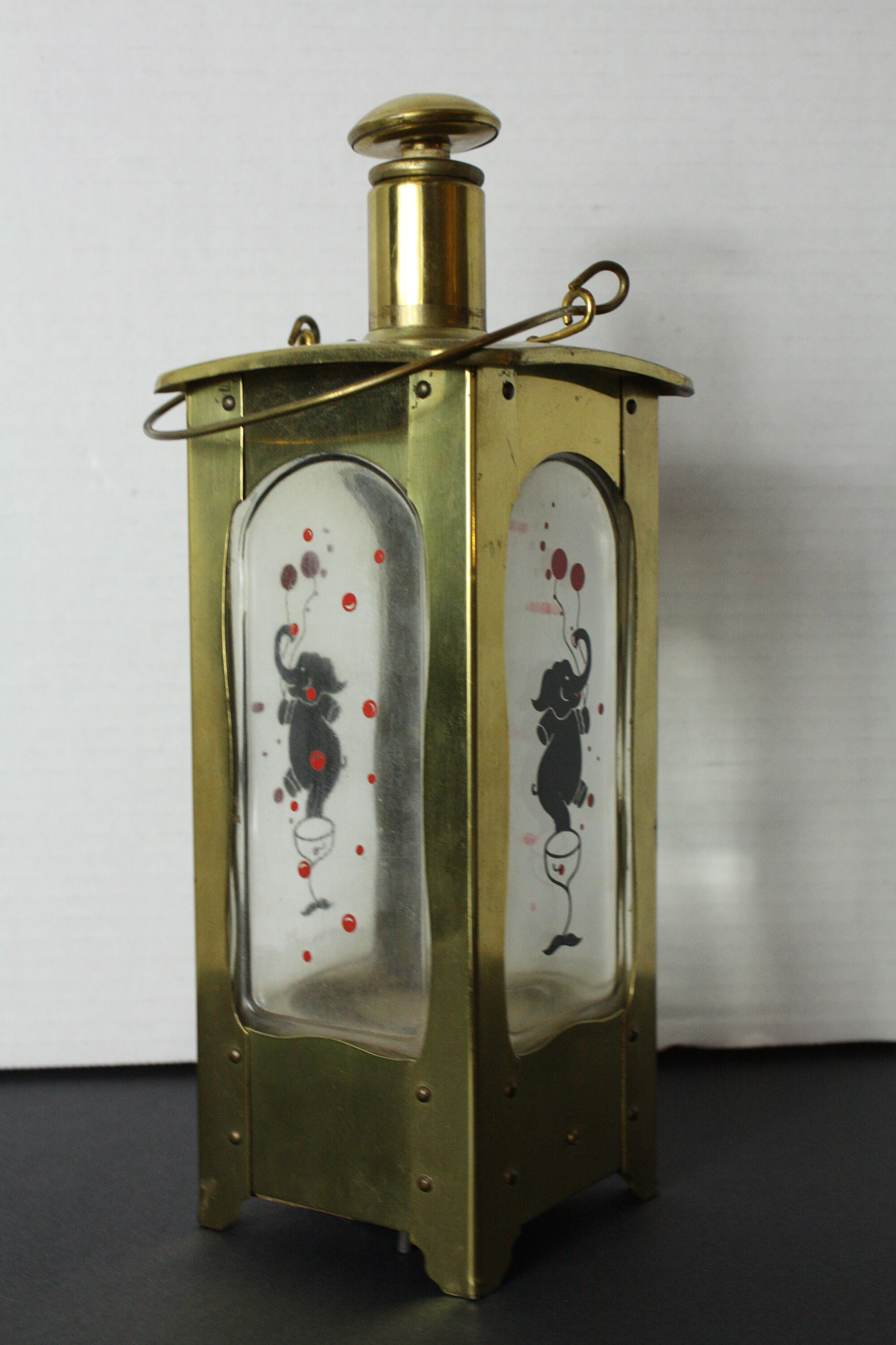 Vintage Music Box Liquor Decanter Bottle in Brass Frame Etsy