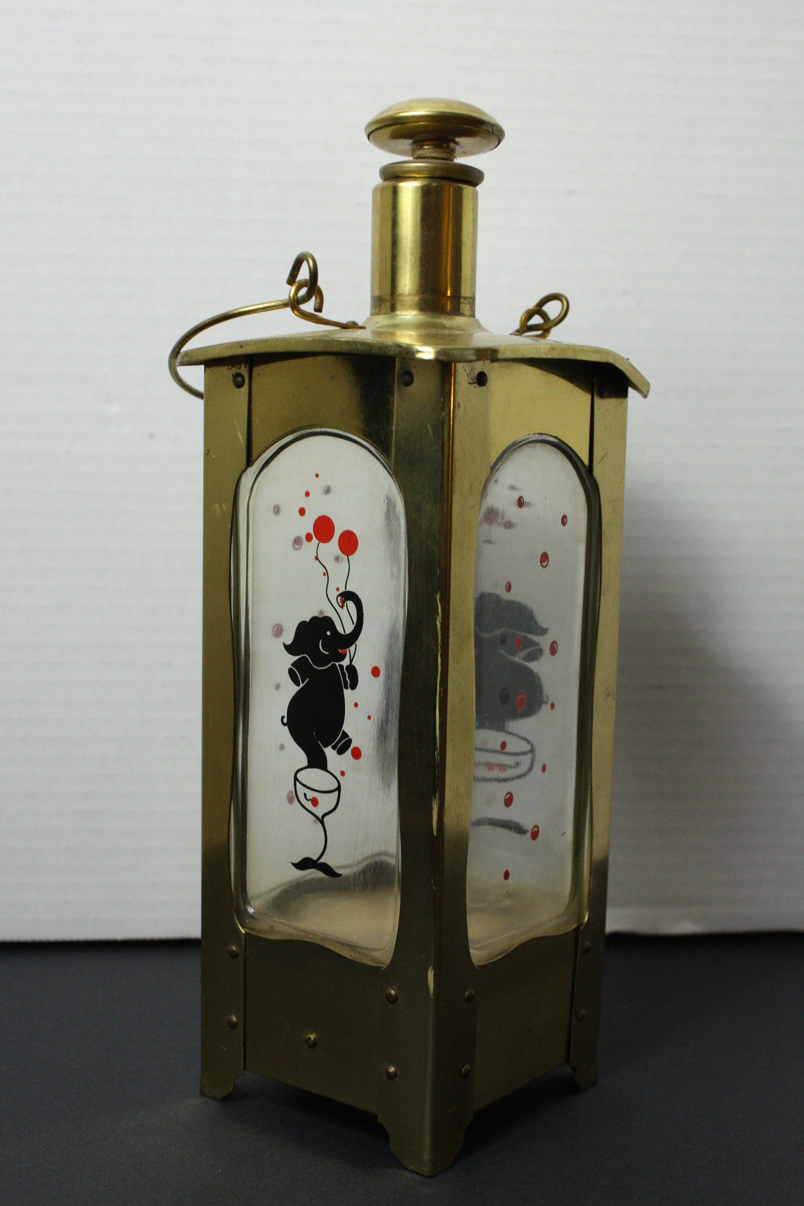 Vintage Music Box Liquor Decanter Bottle in Brass Frame Etsy