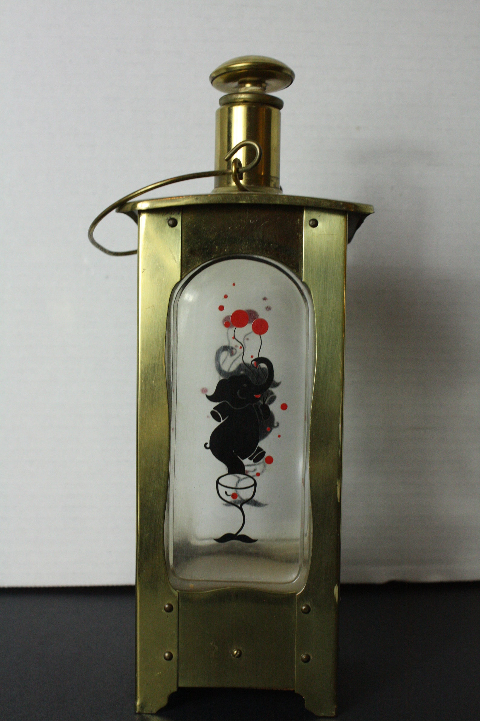 Vintage Music Box Liquor Decanter Bottle in Brass Frame Etsy