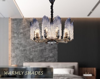 10 Lights Modern Crystal Chandelier, Contemporary Chandelier, Hanging Ceiling Lighting Fixture for Dining Room Bathroom Bedroom Living Room