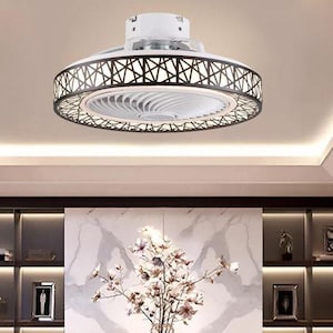 23” Modern Invisible Ceiling Fan Light - LED Dimmable Chandelier - Ceiling Fan with Remote - Indoor Fan for Bedroom, Living Room, Kitchen