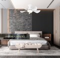 28 Inch White Ceiling Fan with Lights, Indoor Ceiling Fan With Remote, Modern Ceiling Fan for Kitchen, Bedroom, Living Room, Farmhouse,Patio