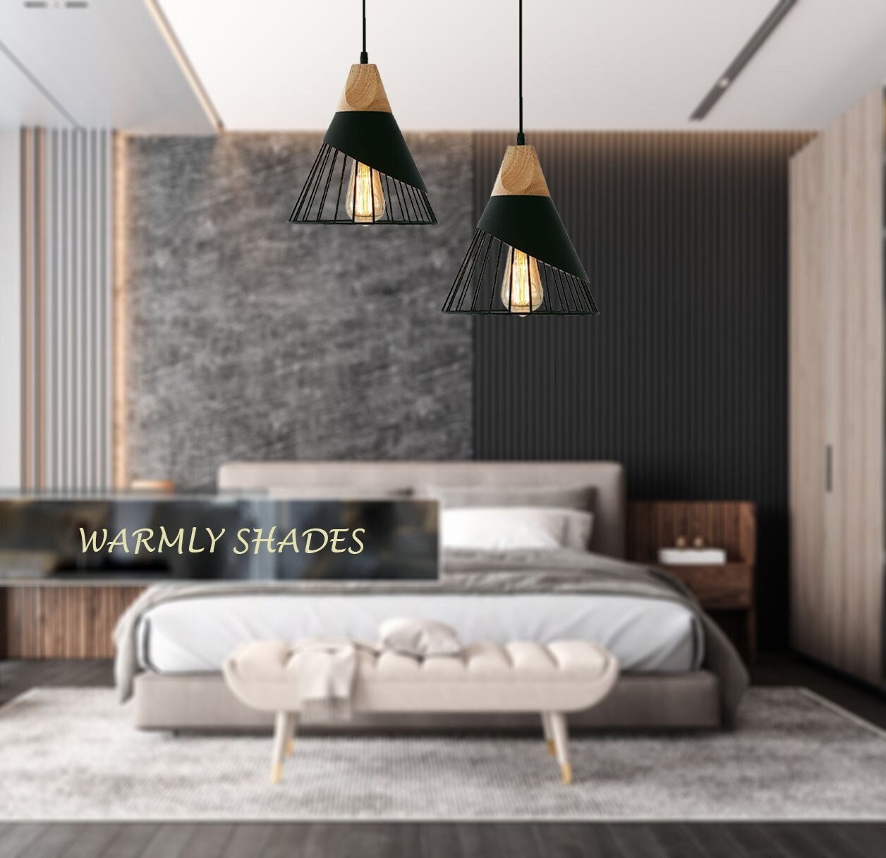 Modern Black Pendant Light, Over Kitchen Island, Chandelier Ceiling Lamp, Industrial Pendant Lighting for Dining, Living Room, Bedroom
