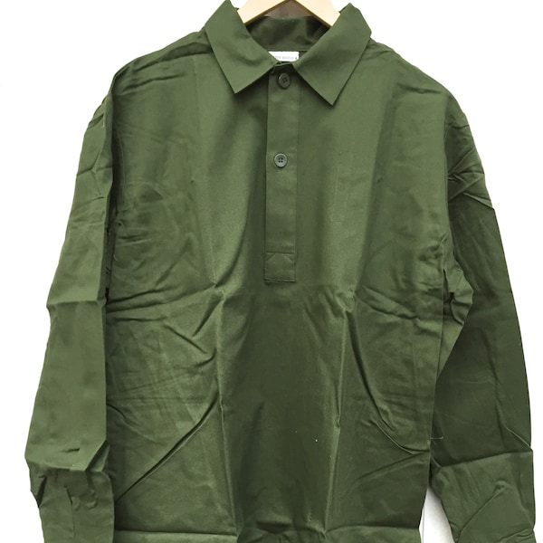 Swedish army original 1980-s green pull over field shirt new old stock army shirt m/59. Sizes  L, XL, XXL