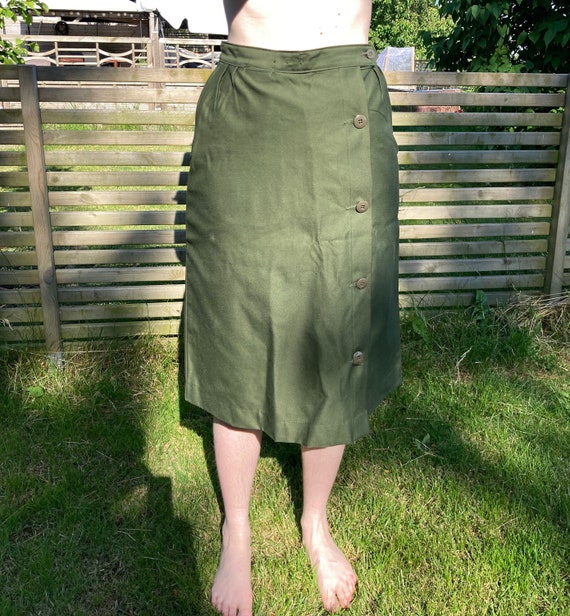 Swedish army female vintage skirt military green w