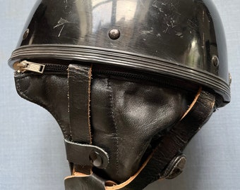 Vintage MC Helm Motorradhelm der ehemaligen DDR NVA Nationale Volksarmee Kalter Krieg schwarz Größe 54