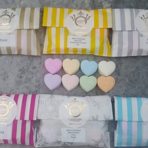 Mini bath bombs x 8 in a pack kids mix personalised name, message, choice of colours, gender neutral