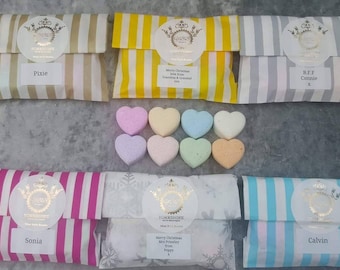 Mini Bath Bombs: Kids Mix, Personalised Colors (Pack of 8),  children's party bags, favours