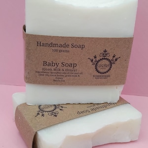 Handmade baby soap, goats milk & honey  75-85 grams per bar no plastic, natural oils natural butters ...palm free...fragrance free