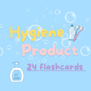 Hygiene Produkte Karteikarten für die persönliche Hygiene-Lektion