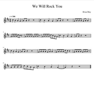 We Will Rock You Trumpet Sheet Music Etsy